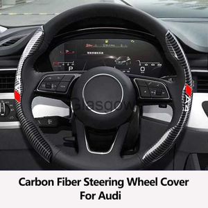 Steering Wheel Covers Car Steering Wheel Cover Carbon Black Fiber For Audi A3 A4 A5 A6 A7 A8 Q3 Q5 Q7 Q8 SQ5 Accessories Car Steering Wheel Cover x0705