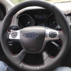 Steering Wheel Covers Black Soft Artificial Leather DIY Car Steering Wheel Cover Ford Focus 3 20122014 CMAX 20112014 KUGA Escape 20132016 x0705