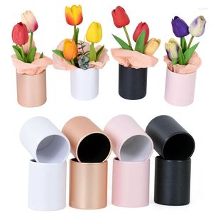 Presentpapper 4st Florist Blomsterförpackningslåda Kramhink Runda kartonger Gör-det-själv-arrangemang Fest Bröllopsdekorationstillbehör