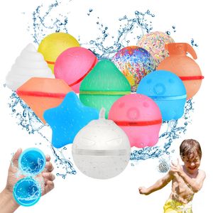 Summer Water Games Silicone Water Ball Toy Reusable Magnetic Balloons Refillable Water Bomb Splash Balls Self Sealing Quick Fill Latex-Free for Kids Adults