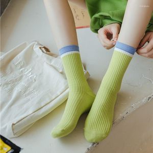 Women Socks Winter Thicken Warm Fashion Casual Solid Color Striped Long Girls Thermal Sports Cotton Crew