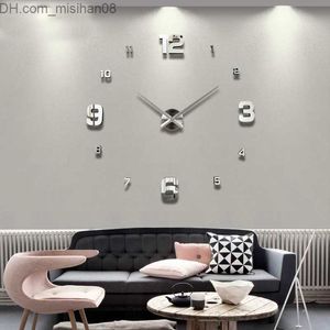 壁時計 2021 壁時計リビングルーム大型 DIY クォーツ時計腕時計アクリルミラーステッカーリビングルームの装飾ホーム壁時計 Z230706