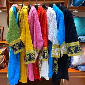 Men's Sleepwear Mens Womens Home Robes Shawl Collar Cotton Soft Fluffy Designer Brand Luxury Vintage Bathrobe Pajamas Unisex Lovers Dressing Gown fashion Lovers'177