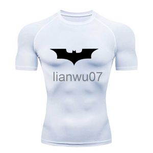 T-shirty męskie męska koszulka z krótkim rękawem czarne koszule kompresyjne Running Training T shirt Hotsale mężczyźni GYM Jogging Tight sportowe topy Tees J230705