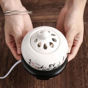 Stitch Electronic Incense Burner Essential Oil Burners with Timing Sandalwood Stove Ceramic Aromatherapy Home Office Yoga Decorate 220v