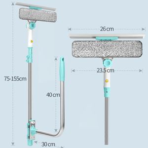 Rengörare Extenderabl Window Cleaner Hobot Building Drivable Pole Window Device Washing Dust Brush Double Faced Glass Spin Scraper Wiper