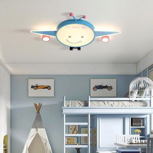 Żyrandole Cartoon samolot żyrandol do pokoju dziecięcego oświetlenie salon lampa studyjna Lustre De Plafon sufit LED dla dzieci chłopcy