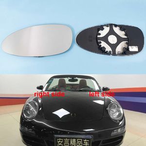 ل Porsche 911 2005 2006 2007 Car Accessories Outer Rearview Mirrors Lens Door Wing Wing Wing Glass Plant مع تسخين