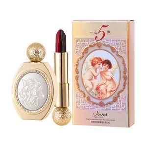 Rossetto 5 colori angelo magico rossetto velluto durevole pigmento idratante liscio facile da indossare rossetto femminile 230704