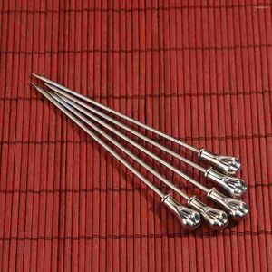 Dinnerware Sets 5pcs Stainless Steel Cocktail Spears Creative Fruit Forks Salad Picks Dessert Fork For Party Bar (Teardrop)