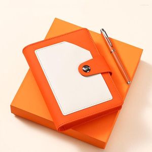 Caderno com fivela PU Bloco de notas para escritório, couro, diário, planejador, armazenamento de viagem, espessamento, agenda bonita, para escrever