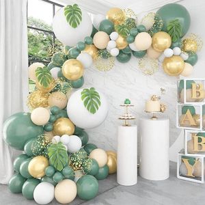 Dekoracja imprezowa zielony balon Garland Arch Kit Jungle Safari dekoracje ślubne i urodzinowe Baby Shower płeć ujawnia dekoracje chrztu