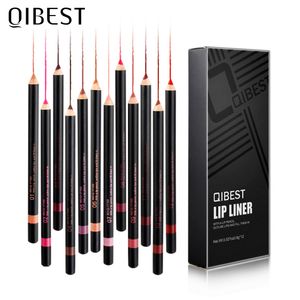 Läpppennor QI 12 ST Vattentät Penna Läppstift Set Penna Matt Lip Liner Långvarig Makeup Lätt att bära Non-stick Cup Lipliner Pencil 230705