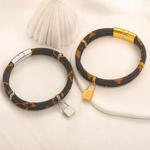 Modedesigner-Armbänder, Lederarmreif mit Schmuck, vergoldeter Edelstahl, Hochzeitsliebhaber-Geschenkarmreifen