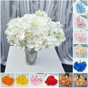 Flores decorativas Simulação Hydrangea Flor artificial 12 cores Centerpieces Home