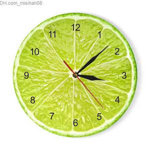 Relógios de parede Laranja Limão Frutas Acrílico Relógio de parede Lime Pomelo Relógio de cozinha moderno Relógio para decoração de casa Frutas tropicais frescas Relógio de arte de parede T200601 Z230705