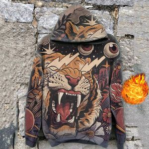 Jesienny i zimowy obraz olejny Styl graffiti 3D Drukowana męska bluza z kapturem Casual Pullover Płaszcz Odzież męska