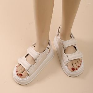 Sandals Elastic Band Soft Black Shoes For Women Round Toe Summer Heels All-Match Muffins Shoe Slip-on Beige Girls Comfort 2023