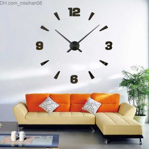 Wall Clocks Wholesale-New Arrival Wall Clocks Modern Style Wall Watch Sticker Acrylic 3D DIY Clock Home Decor Wall Sticker Living Room Decorative Z230707