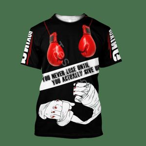 Camisetas masculinas Tessffel Boxe Esportes Impresso em 3D 2021 Nova Moda Verão Harajuku Tshirt Unissex Top ONeck Manga Curta Transporte da gota B30 J230705