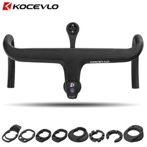 Componentes de guidão de bicicleta KOCEVLO Road Bike Full Carbon Fiber Stem Integrado Guiador de bicicleta para 28,6 mm com espaçadores Peças de ciclismo Acessórios 230704