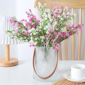 Dekorativa blommor Real Touch Babys Andedräkt Konstgjord bukett Bröllop Hembord Blomsterarrangemang Dekoration Plast Fake Gypsophila