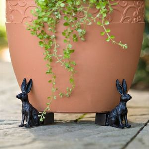 Decorações de jardim Animal Vaso de planta Pé Suporte de flor Resina Artesanato Decoração Conjunto de 3 Estátua ao ar livre Plantador Pés 230704