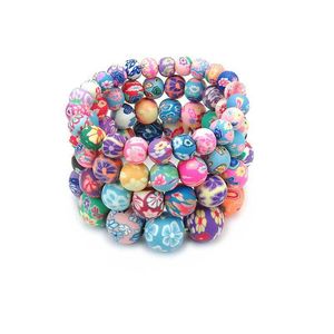 Catene di stampa Fimo con perline Bracciali per le donne 8-14 mm Fiore Perline Y morbide Avvolgere il braccialetto Moda fatta a mano Gioielli fai da te Drop Delivery Dhrpm