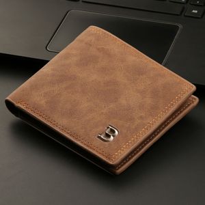 New Fashion Retro Men PU Leather Wallets Small Money Purses Design Dollar Price Top Men Thin Wallet With Coin Bag