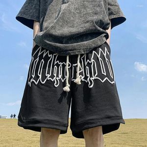 Herrbyxor Herr Letter Foam Print Shorts Y2k 2023 Sommar Fritidsmode Lös träningsbyxor Gym Basket Oversized Short Streetwear 8XL