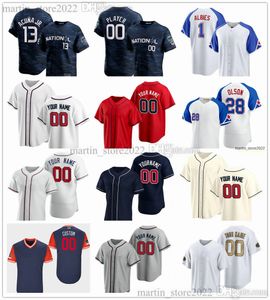 2023 All-Star Baseball Jerseys 13 Ronald Acuna Jr. 12 Sean Murphy 99 Spencer Strider 55 Bryce Elder 28 Matt Olson 27 Austin Riley 1 Ozzie Albies 11 Orlando Arcia Stitched