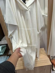 Dam T-shirts Vår och sommar Cashmere Hooded Tassel Top One Size Vit