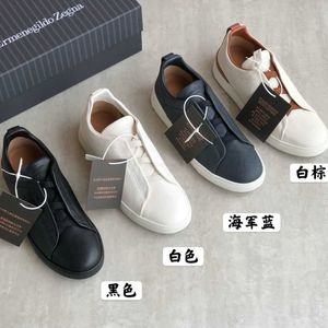 Casual Sneakers Leder Slip On Schuhe Cross Tied Gentleman Light Herrenschuhe