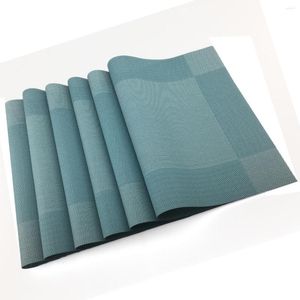 Masa paspasları 6pcs/set pvc mavi beyaz placemat yemek seti de kase ped peçete tepsisi paspaslar çocuklar