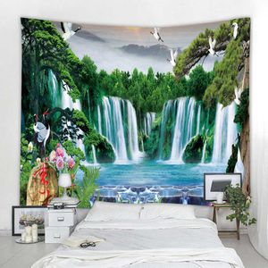 Tapestries 3D Landscape Decoration Tapestry Nordic Sipi Art Deco Blanket Curtain Hanging Home Bedroom Living Room