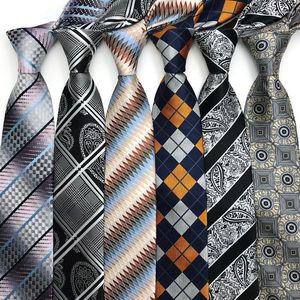 Bow Ties Classic Men Tie 8cm Business Formal Floral Stripes Neck Jacquare Woven Shirt Dress Accessories Necktie Neckwear