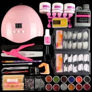 Set Manicure Unghie COSCELIA Kit Acrilico Con Lampada UV LED All For Powder Liquid Full Extension Art 230704