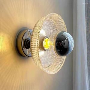 مصابيح الجدار القراءة مصباح زجاجية مصابيح الغرفة مصابيح أسود حمام تركيبات سرير ذكي LED LED LED لغرفة النوم بكرة خشبية عتيقة