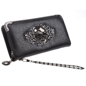 Annmouler Portafogli firmati per donna Portafoglio lungo stile punk Porta carte di grande capacità Borsa per soldi in pelle Pu Pochette femminile