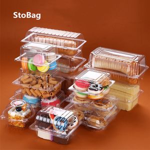 Hediye Sargısı Stobag 50pcs Meyve Ekmek Kutusu Şeffaf Meyve ve Sebze Kutusu Çilek Kiraz Meyve Paketleme Kutusu Pet Plastik Kutu Parti 230704