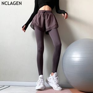 Yoga Outfits Leggings High Waist Sport Women Fitness Shorts Squat Proof GYM Workout Yoga Pants Butt Lift Tummy Control Running Tights NCLAGEN 230704