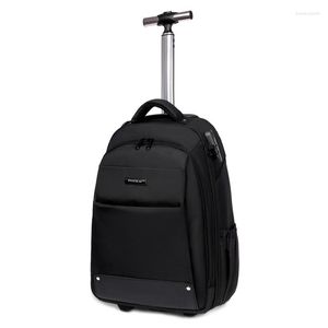 Suitcases Men Travel Trolley Backpack With Wheels Large Capacity Wheeled Bag Carry On Business Laptop Luggage Bags