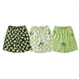 Dambyxor American Hawaiian Avocado Green Full Print Sports Shorts för män och kvinnor Y2k Casual Baggy Seaside Beach