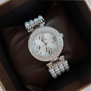 Smart Watches Wristwatches New hot sale mother-of-pearl bead selling fashion chain rhinestone ladies non-slip wear-resistant Exquisite x0706