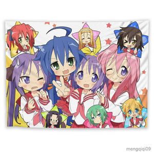 Wandteppiche Anime Lucky Star Tapisserie Wandbehang Saitama Raumdekor Hintergrund Tuch Dekorative Decke R230705