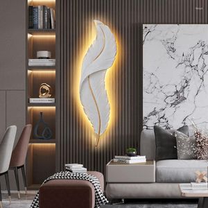 Wall Lamp Modern Minimalist Feather Living Room Tv Background Decorative Bedroom Bedside Nordic Luxury Indoor Lighting For Home