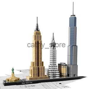 Kit di costruzione del modello 596pcs Skyline di New York City Legoingsly Mattoni da costruzione di fama mondiale Blocchi Giocattoli educativi fai-da-te Miglior regalo per bambini per ragazzi x0705