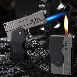 Torch Turbo Without Gas Lighter Gun Switchable Soft/Jet Flame Butane Creative Dual Mode Men S Gadget 8JMY