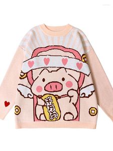 Women's Sweaters MERRY PRETTY Cartoon Pig Embroidery Knitted And Pullovers Winter Thick Warm Girls Knit Jumpe Sweater Jacquard