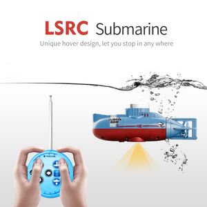 Barcos elétricos/rc 2.4g submarino de controle remoto elétrico rc barco 6 canais mini controle remoto sem fio modelo de mergulho para brinquedos infantis para presente 230705